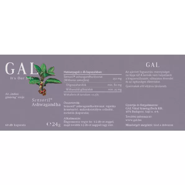 GAL Sensoril® Ashwagandha 60 kapszula - Image 3