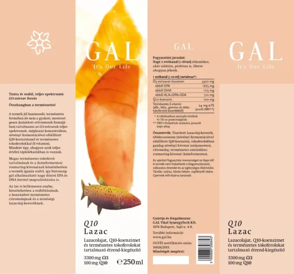 GAL Q10 Lazac 3300mg Omega-3 + 100 mg Q10/evőkanál - Image 4