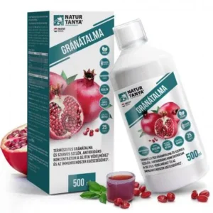 Natur Tanya® Gránátalma étrend-kiegészítő folyadék koncentrátum, szerves szelénnel, hozzáadott cukor nélkül, 500 ml
