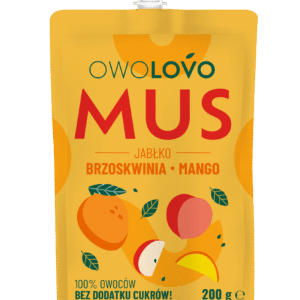 Owolovo MUS Alma-őszibarack-mangó gyümölcspüré 200 g