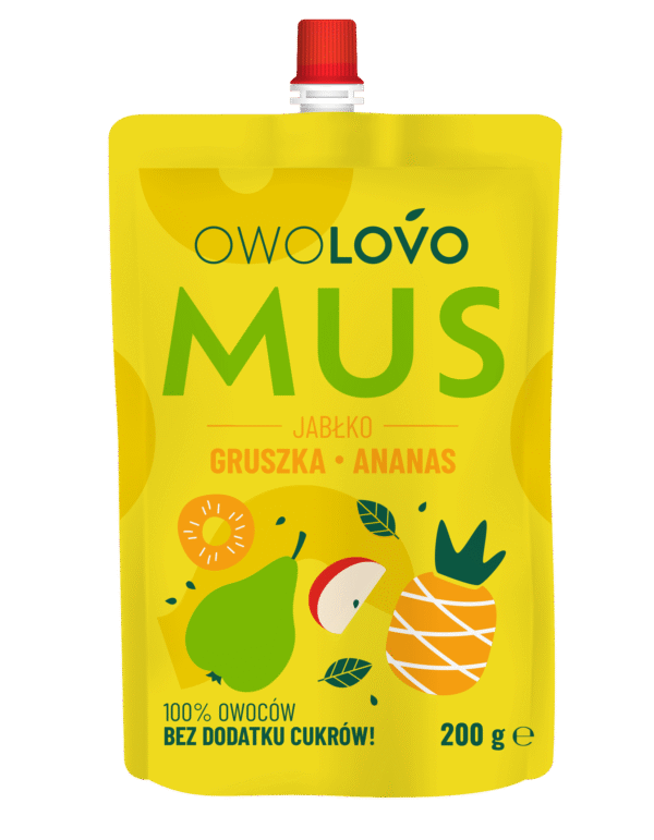 Owolovo MUS Alma-körte-ananász gyümölcspüré 200 g