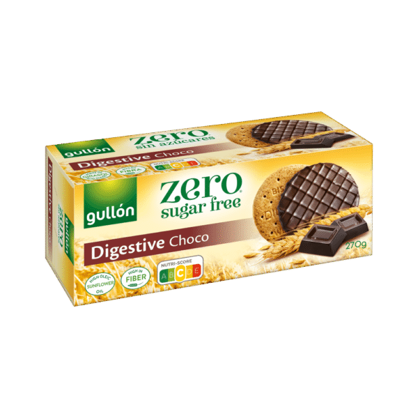Gullón Digestive Choco cukormentes korpás csokoládés keksz édesítőszerrel 270 g