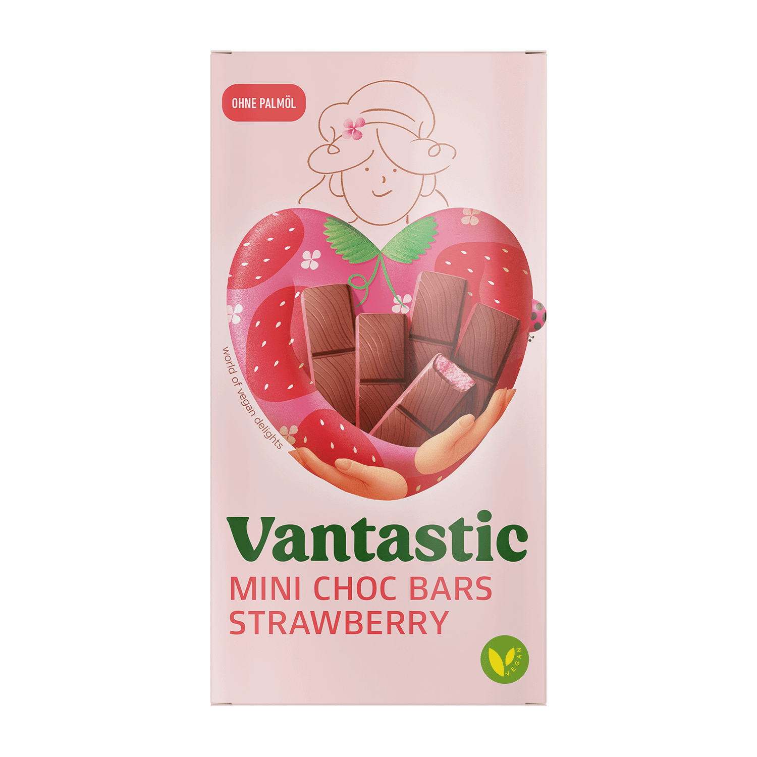 Vantastic Mini Csokoládé szeletek Eper, 100g