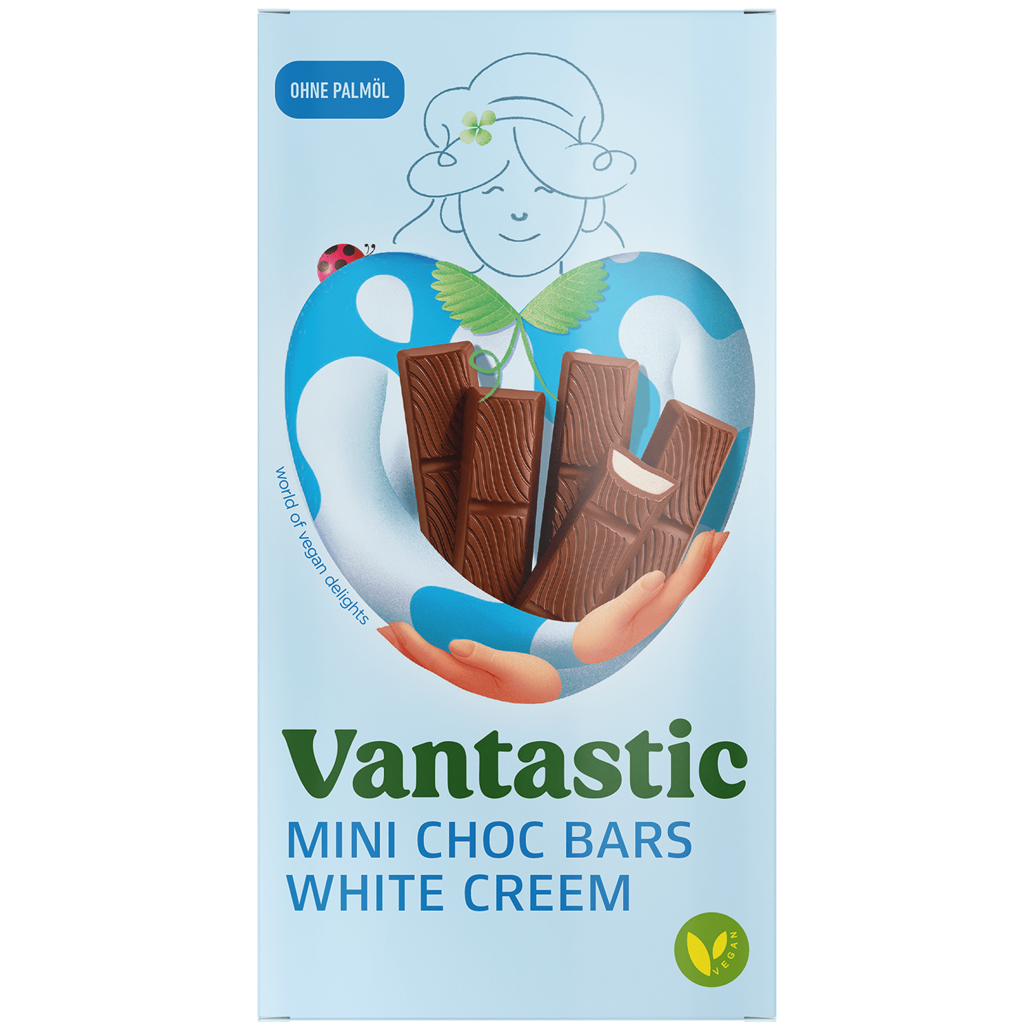 Vantastic Mini Csokoládé szeletek Fehér Creem, 100g