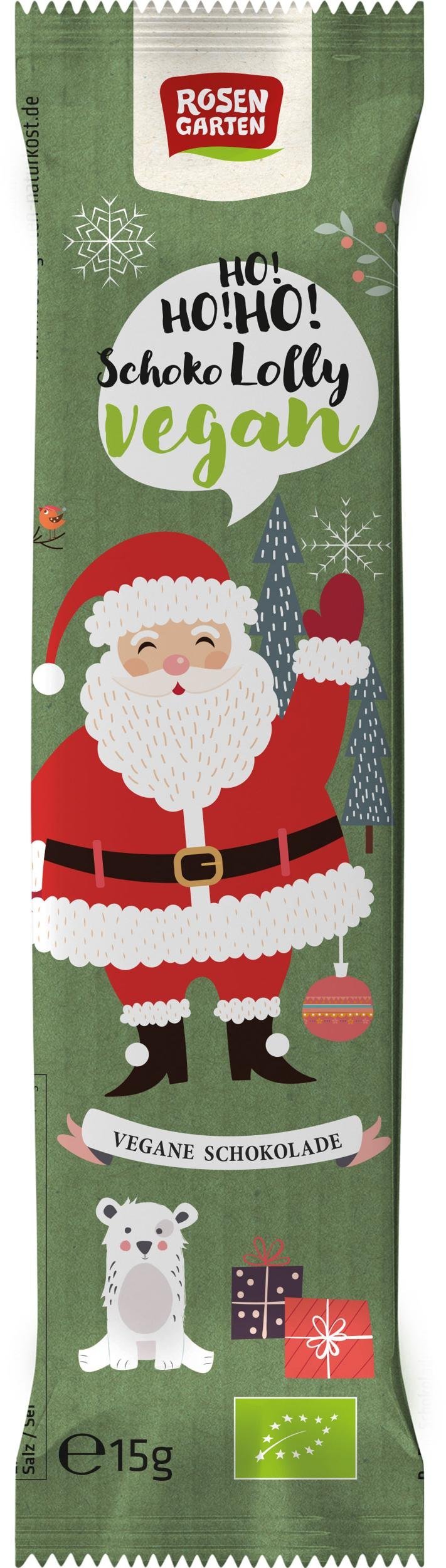 Rosengarten Csokoládé Nyalóka Mikulás, Bio, 15g